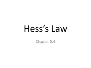 Hess’s Law Chapter 5.4