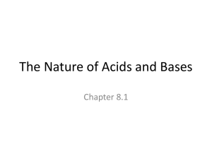 The Nature of Acids and Bases Chapter 8.1