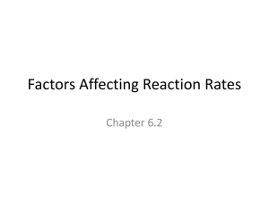 Factors Affecting Reaction Rates Chapter 6.2