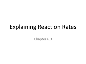Explaining Reaction Rates Chapter 6.3