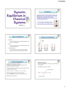 Dynamic Equilibrium in 11/30/2009 Equilibrium