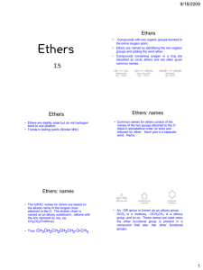 Ethers 9/18/2009