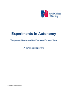   Experiments in Autonomy