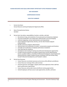 Administrative Services Service Area Program Planning and Assessment – Executive... 1 H U