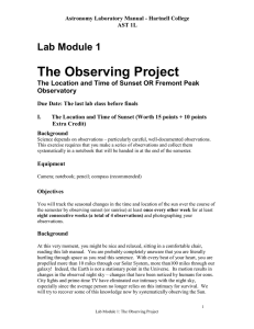 The Observing Project Lab Module 1 Observatory