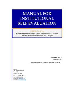 MANUAL FOR INSTITUTIONAL SELF EVALUATION