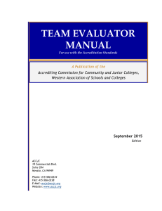 TEAM EVALUATOR MANUAL  A Publication of the