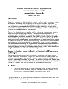 Accreditation Standards Introduction