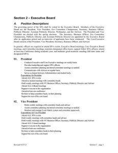 Section 2 – Executive Board A. Position Descriptions