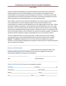 Verification Form for Chronic Health Disabilities