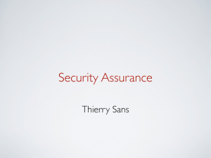 Security Assurance Thierry Sans