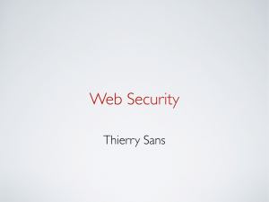 Web Security Thierry Sans
