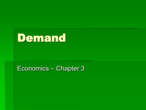 Demand – Chapter 3 Economics