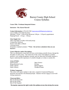 Barren County High School Course Syllabus :
