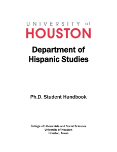 Department of Hispanic Studies  Ph.D. Student Handbook