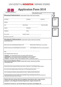 Application Form 2016 Personal Information