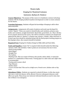 Theatre 6389 Draping For Theatrical Costumes Instructor, Barbara H. Niederer Course Objectives: