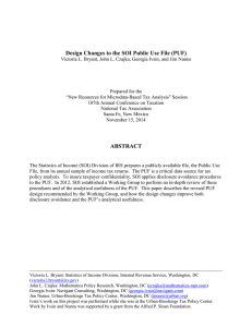 Design Changes to the SOI Public Use File (PUF)