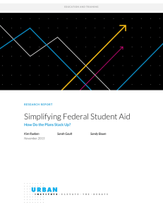 Simplifying Federal Student Aid How Do the Plans Stack Up? Kim Rueben