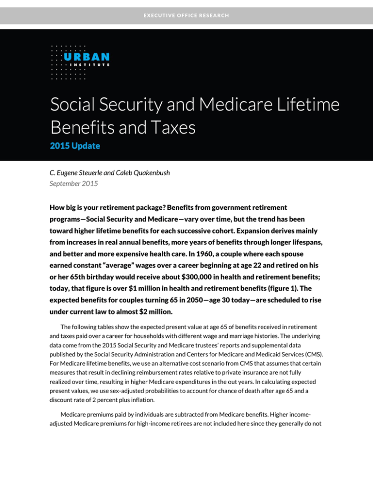 Social Security and Medicare Lifetime Benefits and Taxes