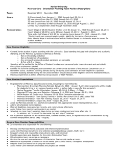Xavier University Manresa Core - Orientation Planning Team Position Descriptions Term: Hours: