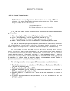 EXECUTIVE SUMMARY  2006-08 Biennial Budget Overview