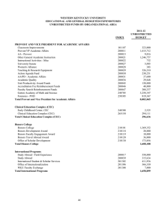 WESTERN KENTUCKY UNIVERSITY EDUCATIONAL AND GENERAL BUDGETED EXPENDITURES