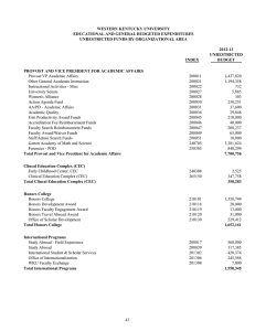 WESTERN KENTUCKY UNIVERSITY EDUCATIONAL AND GENERAL BUDGETED EXPENDITURES