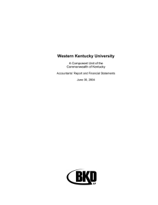 Western Kentucky University A Component Unit of the Commonwealth of Kentucky