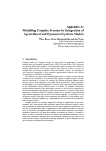 Appendix A: Modelling Complex Systems by Integration of