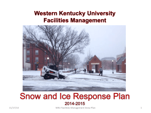 1 11/17/14 WKU Facilities Management Snow Plan