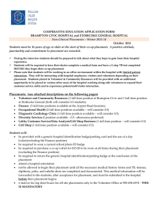 COOPERATIVE EDUCATION APPLICATION FORM BRAMPTON CIVIC HOSPITAL and ETOBICOKE GENERAL HOSPITAL