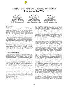 WebCQ – Detecting and Delivering Information Changes on the Web Ling Liu