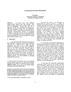 Evaluating  Synchronization  Mechanisms I