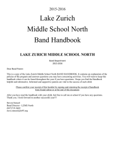 Lake Zurich Middle School North Band Handbook 2015-2016