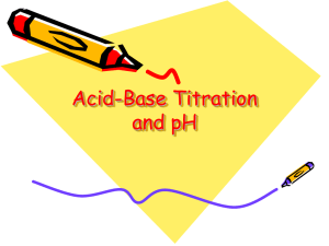 Acid-Base Titration and pH