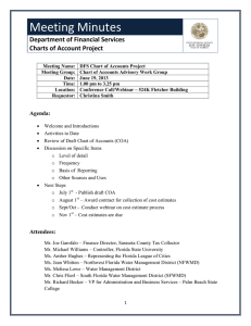 Meeting Minutes  Department of Financial Services Charts of Account Project