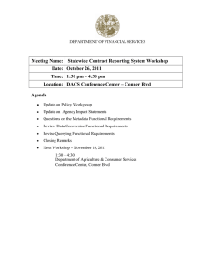 Meeting Name:   Statewide Contract Reporting System Workshop