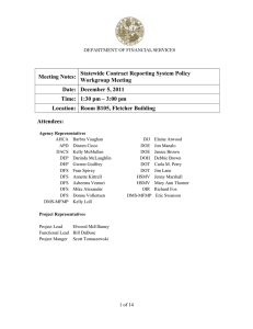 Statewide Contract Reporting System Policy Meeting Notes: Workgroup Meeting