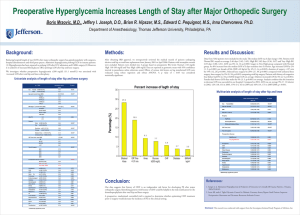 Preoperative Hyperglycemia Increases Length of Stay after Major Orthopedic Surgery