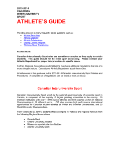 ATHLETE’S GUIDE 2013-2014 CANADIAN INTERUNIVERSITY