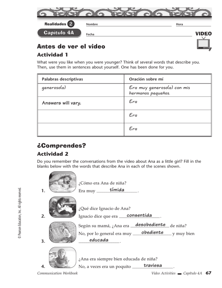 Antes De Ver El Video Actividad 1 Video
