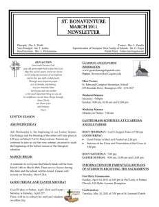 ST. BONAVENTURE MARCH 2011 NEWSLETTER