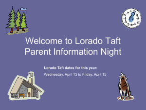 Welcome to Lorado Taft Parent Information Night