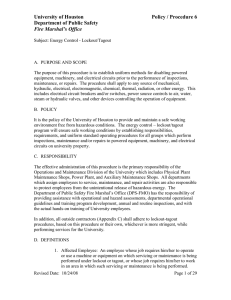 University of Houston  Policy / Procedure 6 Department of Public Safety