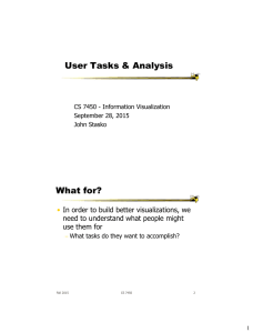 User Tasks &amp; Analysis What for? •