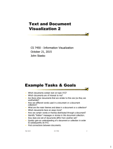 Text and Document Visualization 2 Example Tasks &amp; Goals