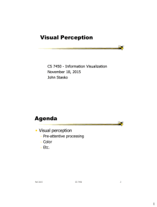 Visual Perception Agenda • Visual perception