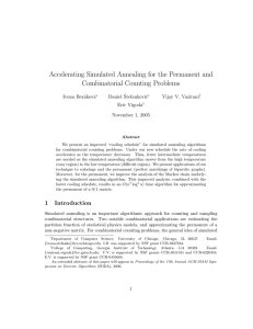 Accelerating Simulated Annealing for the Permanent and Combinatorial Counting Problems Ivona Bez´ akov´