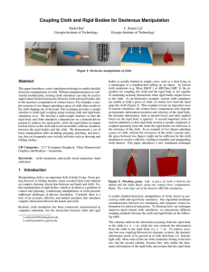 Coupling Cloth and Rigid Bodies for Dexterous Manipulation Abstract Yunfei Bai